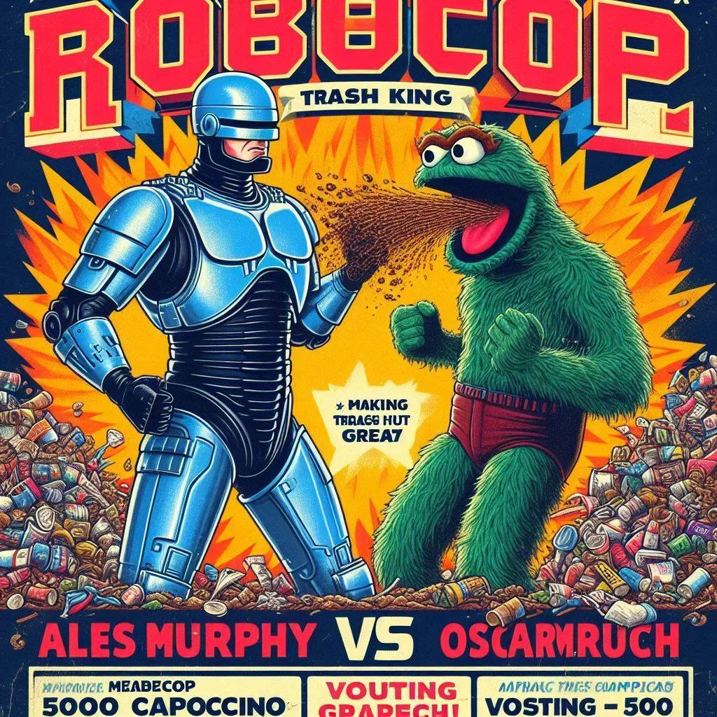 ROBOT COPS AND TRASH MONSTERS THROWING SHIT