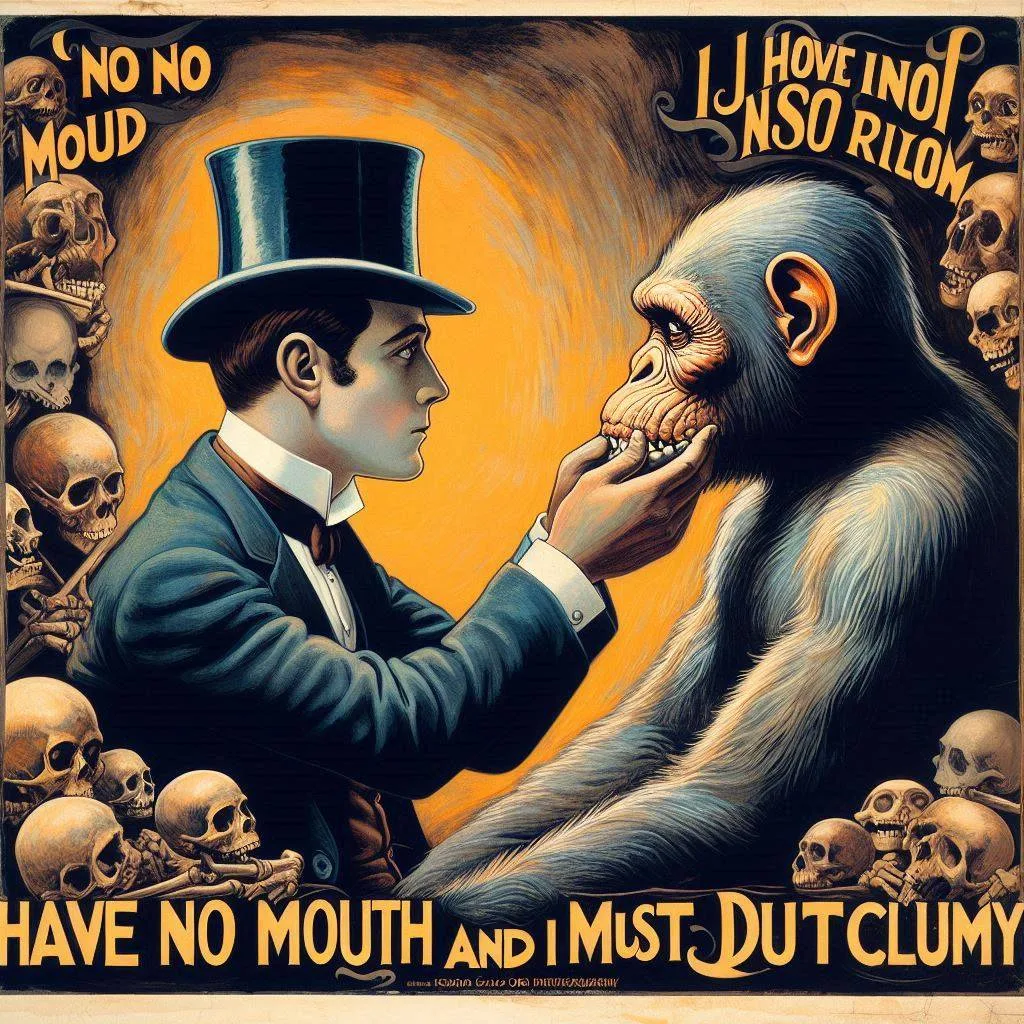 MAN AND MONKEY SHARING A GORY SECRET