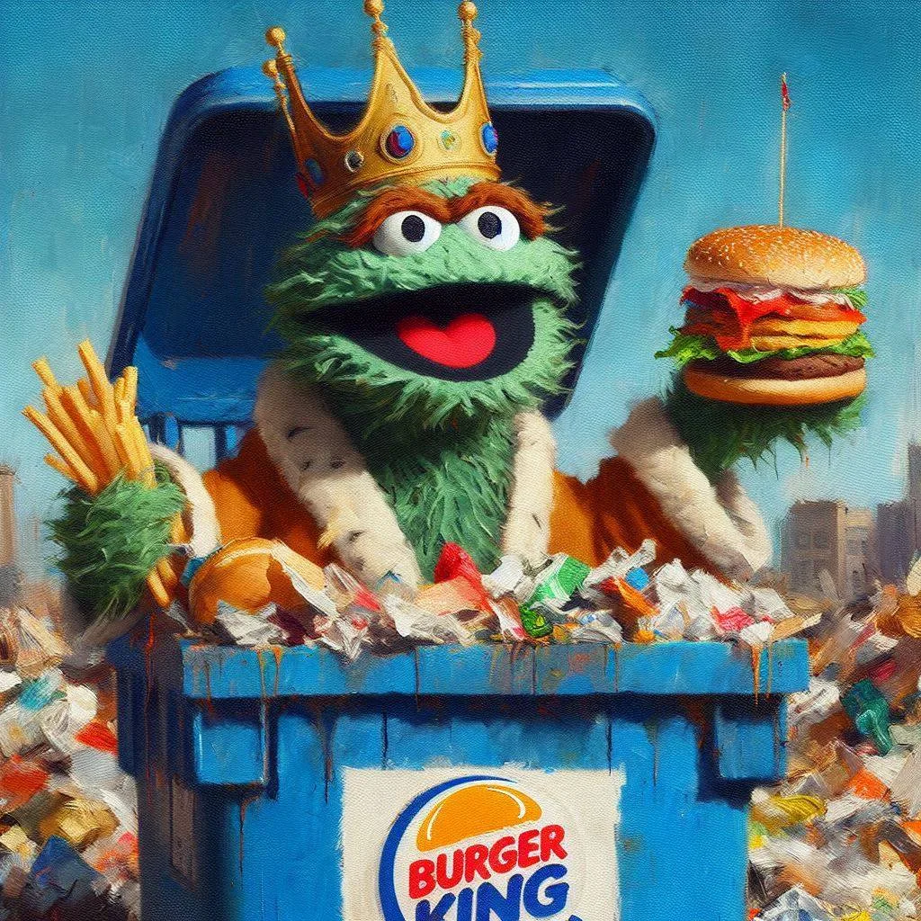 GARBAGE KINGDOM WITH A BURGER THRONE