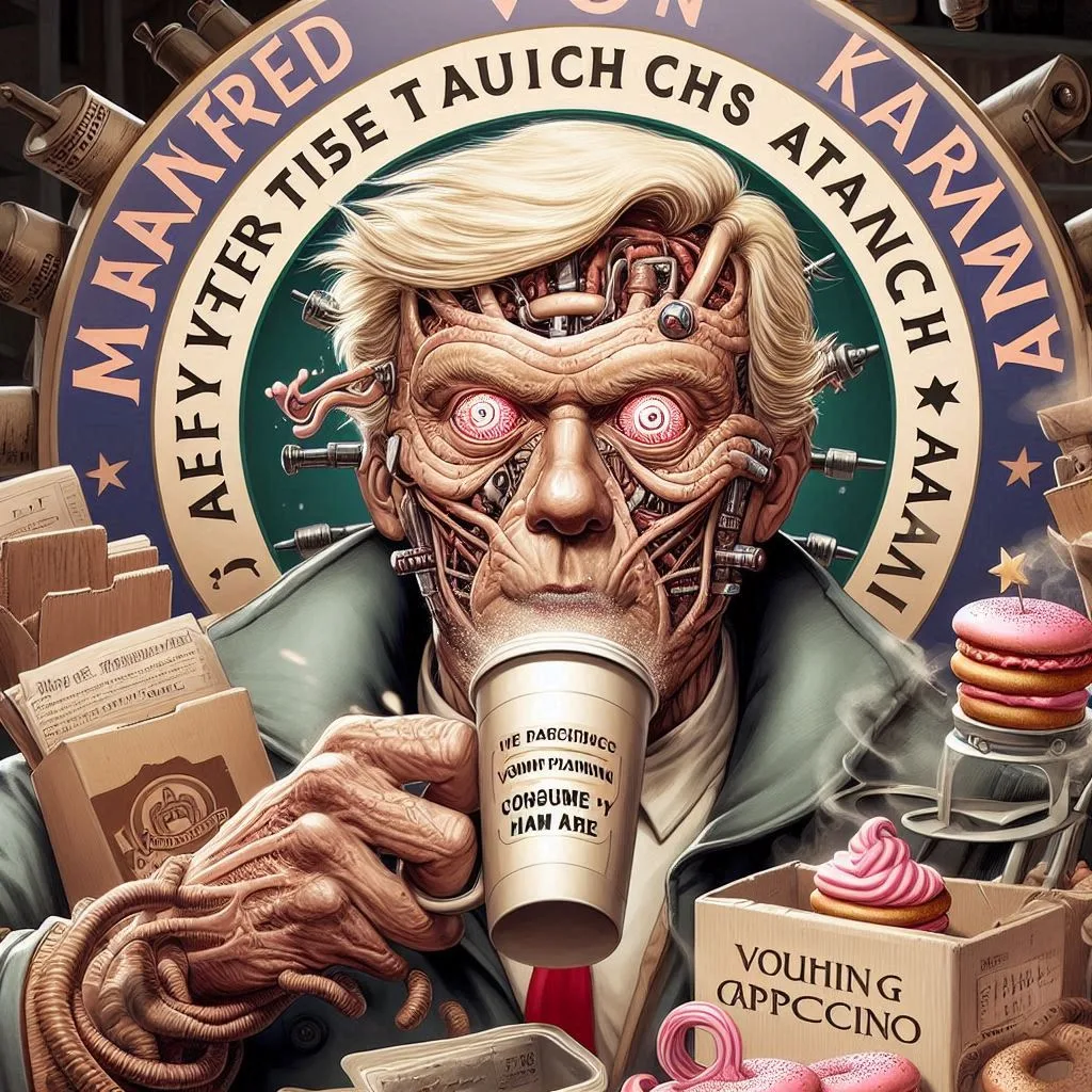 ROBOTIC HEAD DRINKING HUMAN SOULS FOR BREAKFAST