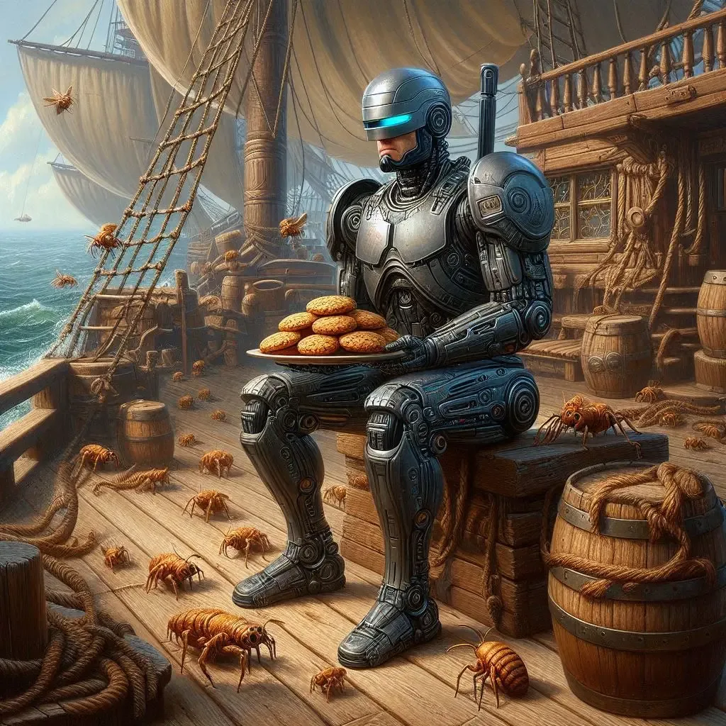 ROBOT SERVING COOKIES TO CRAWLING NIGHTMARES