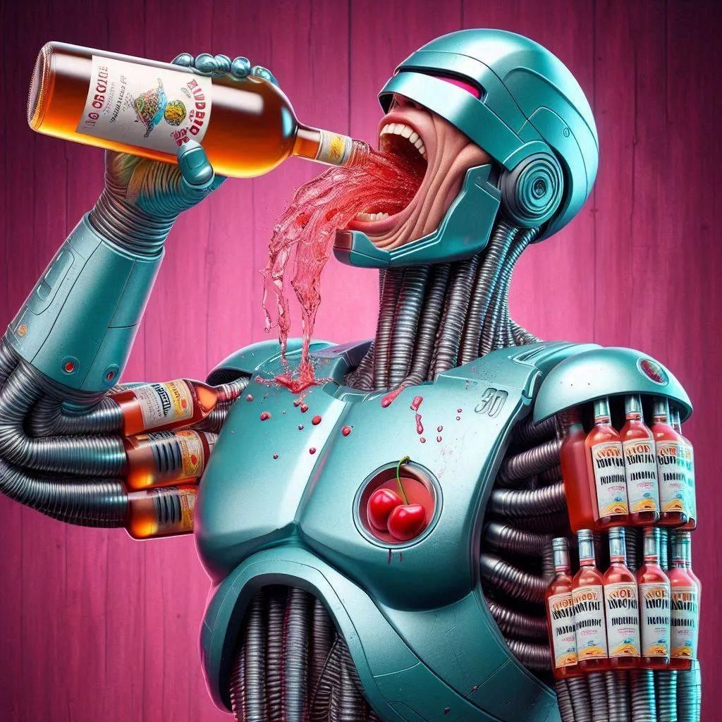 ROBOTIC THROAT GUSHING BOOZE LIKE A WHORE