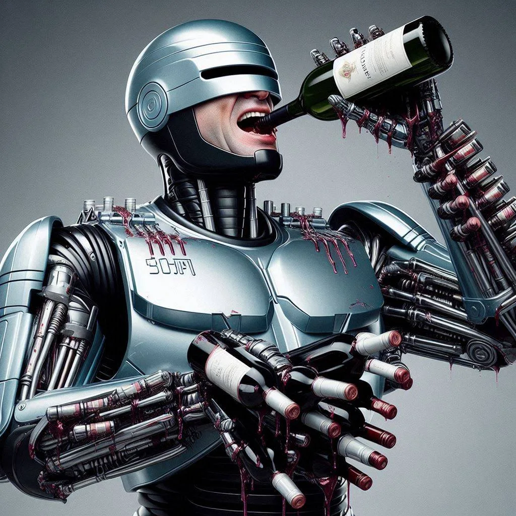 ROBOTIC BLOODSHED WITH A WINE BOTTLE COCK