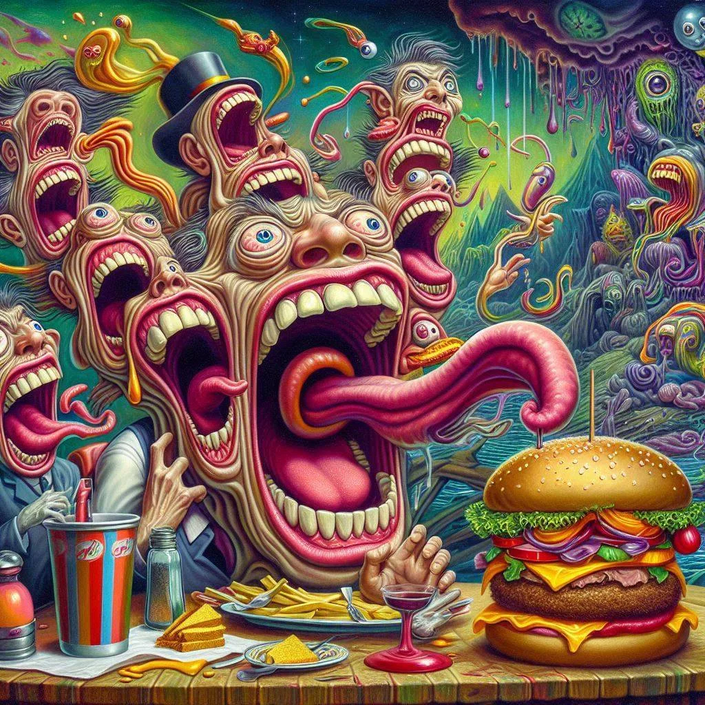 MOUTHS EXPLODING WITH GASTRONOMIC CHAOS