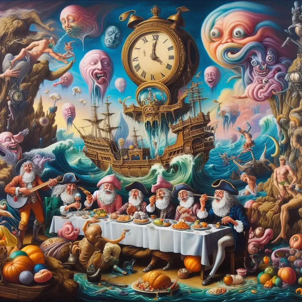 GHOSTS EATING TIME WITH SALTY SEAFARERS