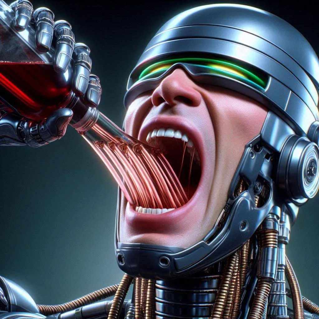 ROBOTIC MOUTH GULPING BLOOD LIKE A VAMPIRE