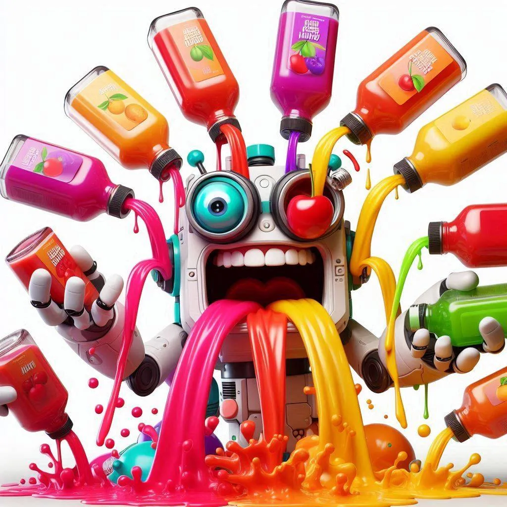 ROBOT VOMITING RAINBOWS OF JUICE
