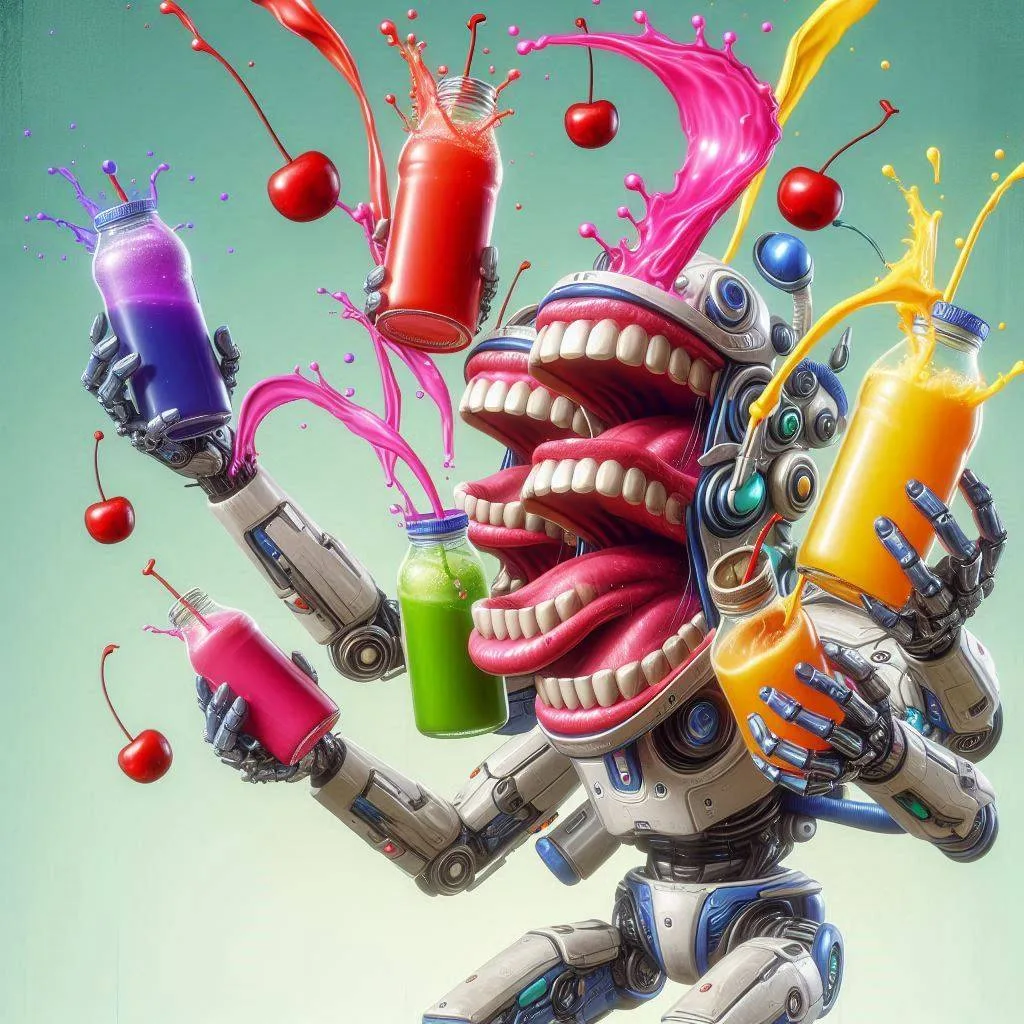 ROBOTIC MOUTH CUMMING FLUIDS IN EVERY COLOR