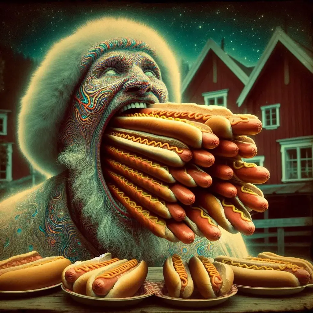 OLD MAN CHOKING ON A HOT DOG FRENZY
