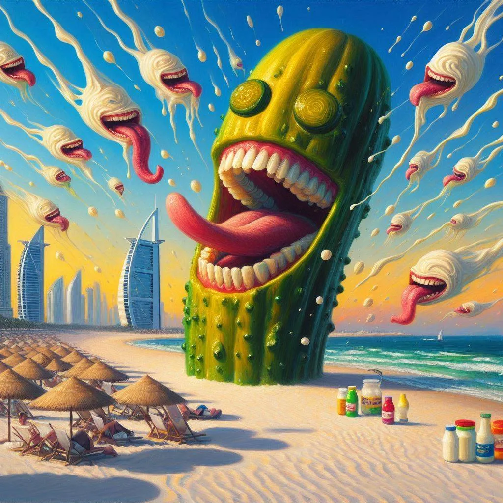 PICKLE MONSTER SPITTING OUT TONGUES OF DOOM