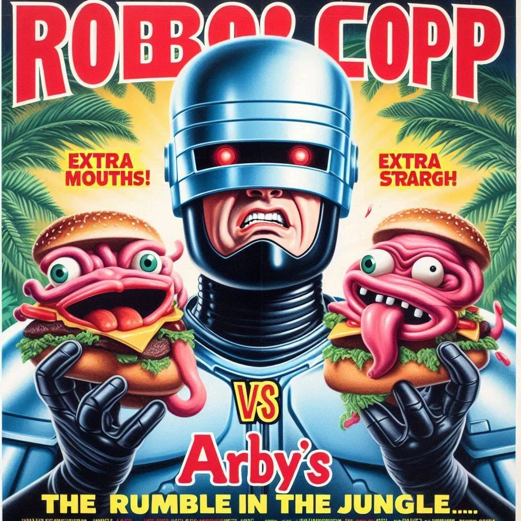 ROBOTS EATING BURGERS WITH EXTRA MOUTHS!