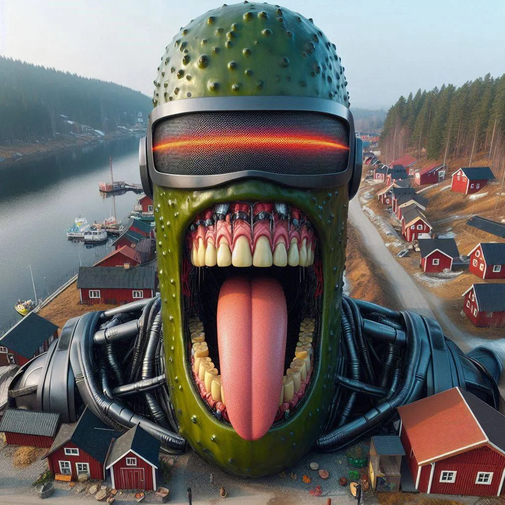 PICKLE MONSTER SWALLOWING TOWN'S SOUL WHOLE