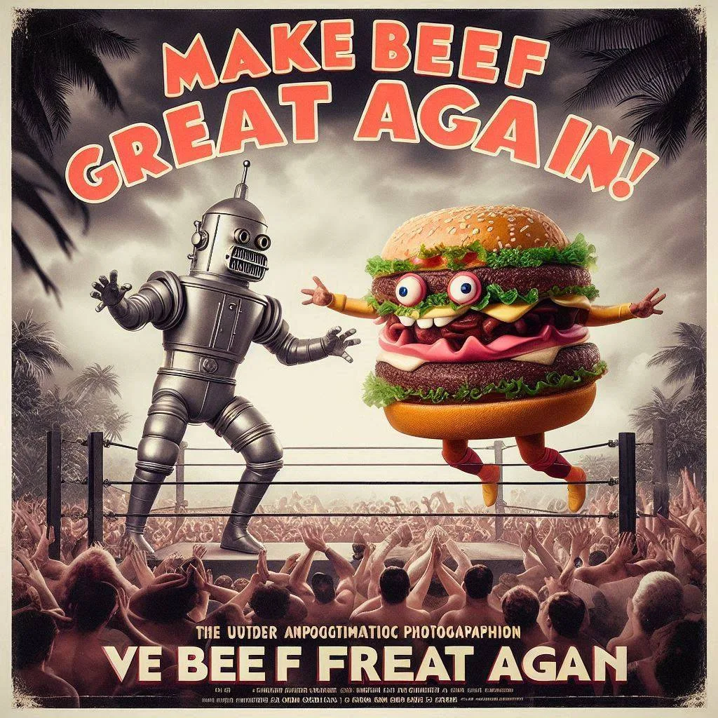 ROBOTS AND BURGERS WRESTLING FOR YOUR SOUL
