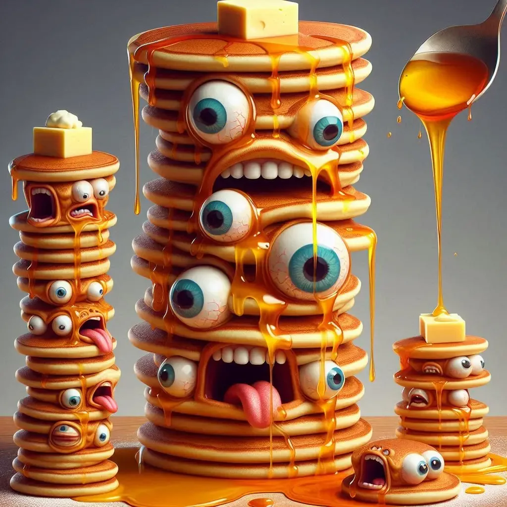 PANCAKES SCREAMING FOR SYRUP'S SWEET VIOLENCE