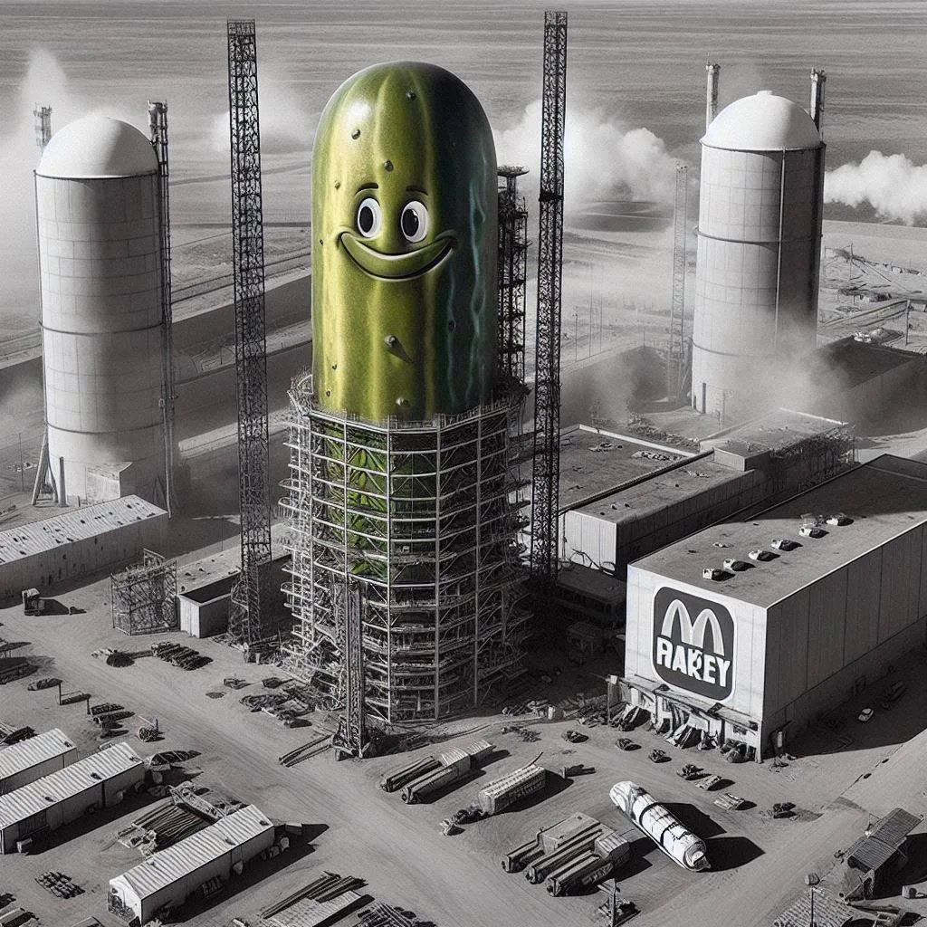 PICKLE TOWERING OVER INDUSTRIAL CARNAGE