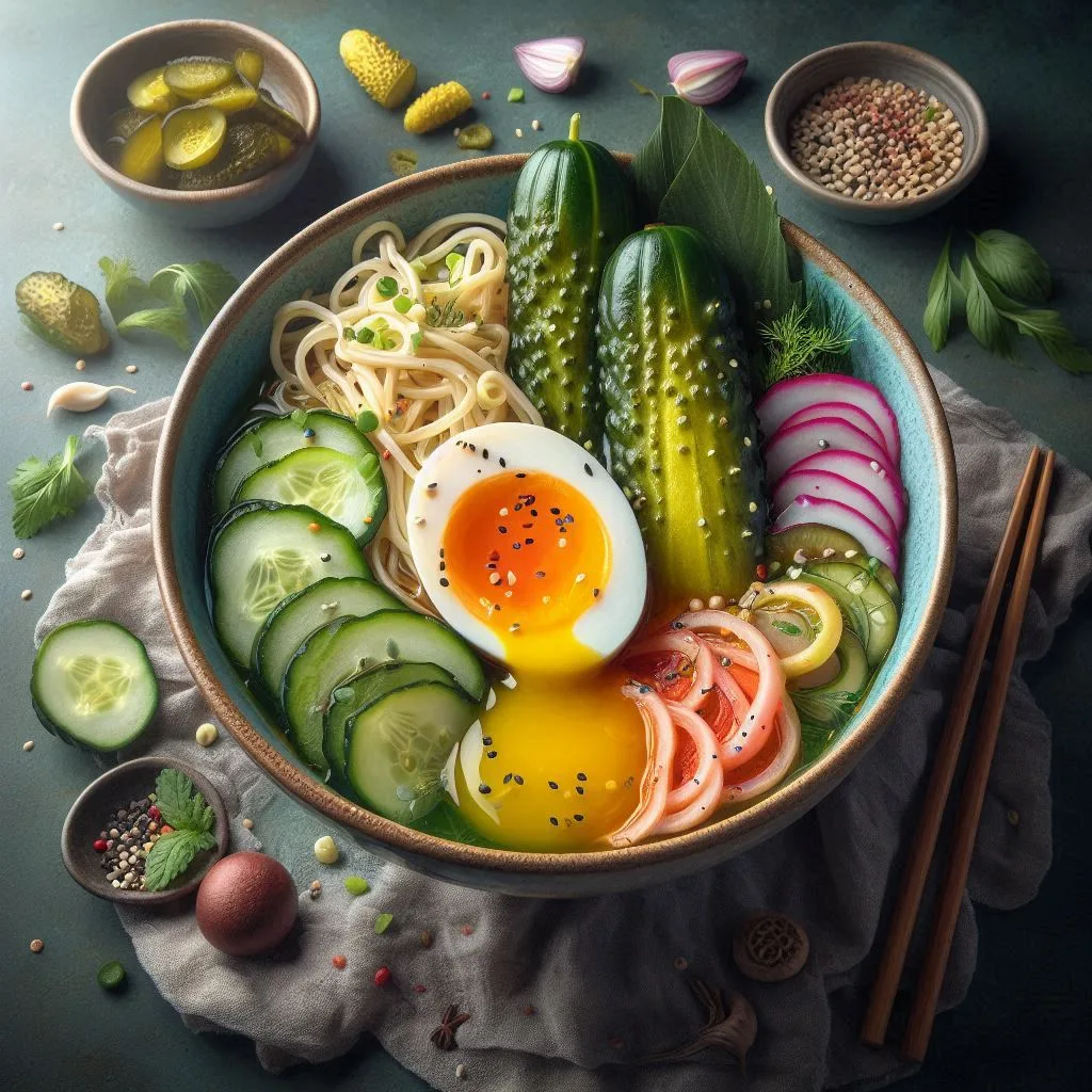 NOODLES SLURPING ON CUCUMBER'S GREEN DICK