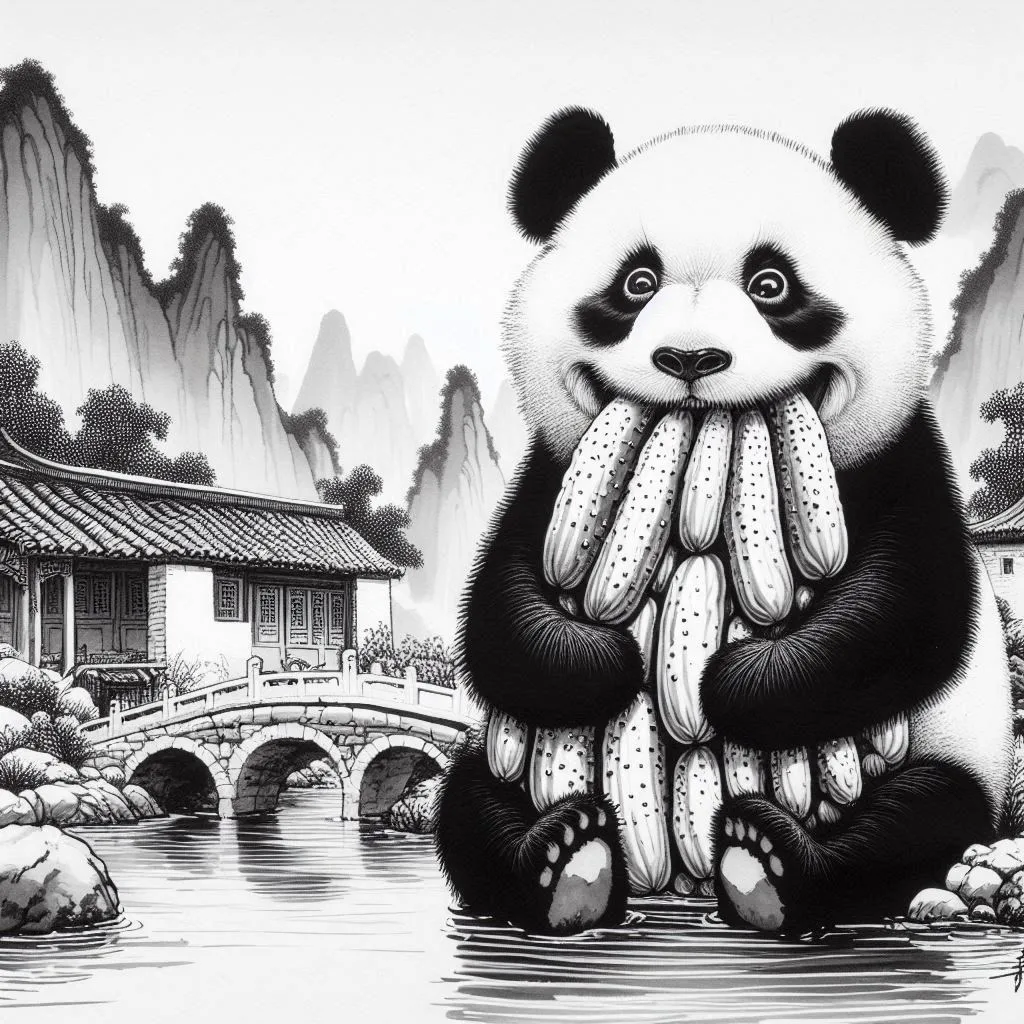 PANDA CHOKING ON CUCUMBERS LIKE A BOSS