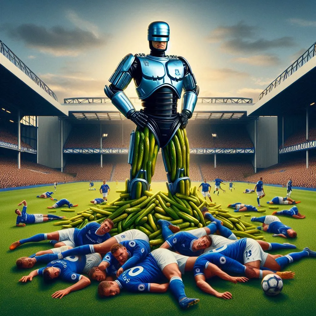ROBOT PISSING PICKLES ON DEAD FOOTBALLERS