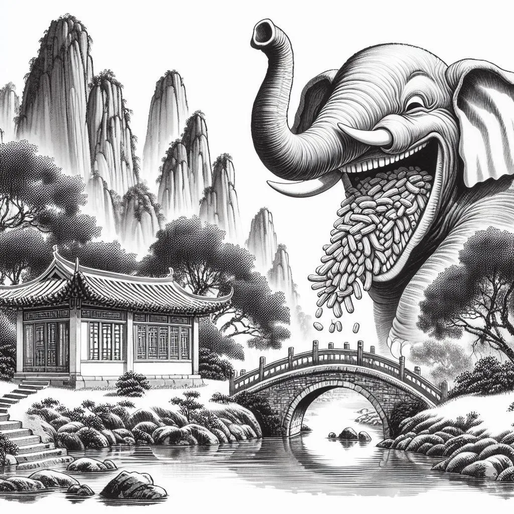 ELEPHANT SPITTING OUT NUTS LIKE A BOSS