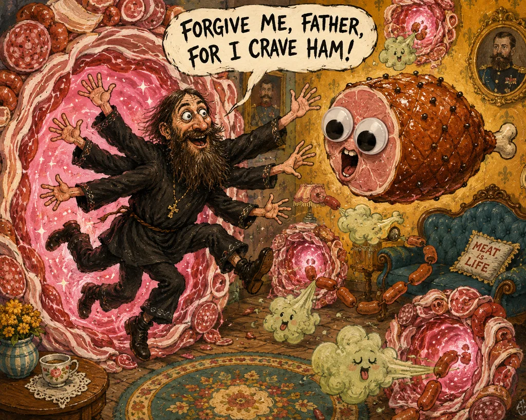 PRIEST PLEADING FOR MEATY SALVATION
