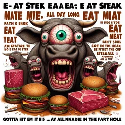 COWS SCREAMING FOR MEAT IN A BURGER NIGHTMARE
