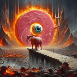 COWS STANDING ON THE EDGE OF HELL'S PLATE
