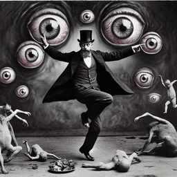MAN DANCING WITH EYES RIPPING OUT OF HEADS