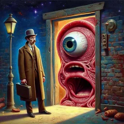 MONSTER GOBBLING THE DOORWAY OF SANITY
