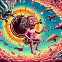 BRAINLESS BABY FLOATING IN COSMIC CARNAGE