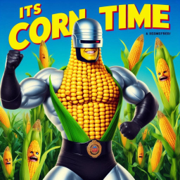 CORN MUSCLE MAN PUNCHING THE HARVEST