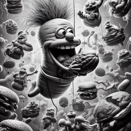 MONSTER MUNCHING ON GROSS GOOEY GARBAGE