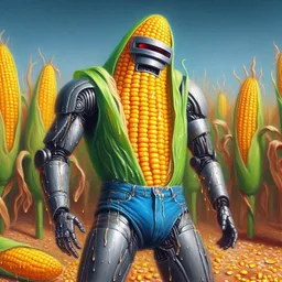 CORN ROBOT SHEDDING SWEAT LIKE A FARMER'S TEARS