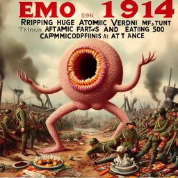 MONSTER EATING WAR'S GUTS FOR BREAKFAST