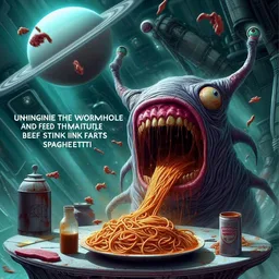SPAGHETTI VOMITING INTO A COSMIC ABYSS