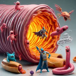 BATMAN FIGHTING GOOEY GUTS OF CHAOS