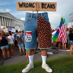 BEANS SHOVING THEIR WAY INTO PANTS