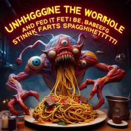 SPAGHETTI MONSTER VOMITING ITS GUTS