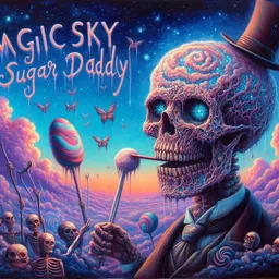 SKELETON SUCKING CANDY FROM DEATH'S CANDY STORE
