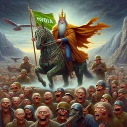 KING OF THE DIGITAL ZOMBIES RIDING A CYBER HORSE