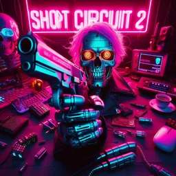 SKULLS BANGING GUNS IN A TECH NIGHTMARE