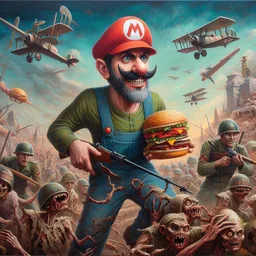 MARIO'S BURGER BATTLEFIELD OF ZOMBIE MEAT