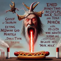 DEMONIC HOT DOG SPEWING FIRE AND CHAOS