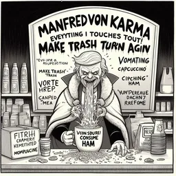 VOMITING TRASH INTO A HAM BOWL