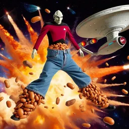 ALIEN SHOVELING BEANS INTO SPACE'S ASSCRACK
