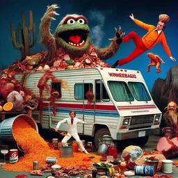 MONSTER SHITTING OUT A PASTA NIGHTMARE