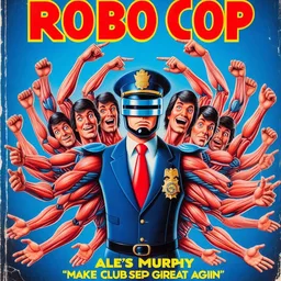 ROBOCOP'S ARMS RIPPING THROUGH THE FUTURE'S FLESH