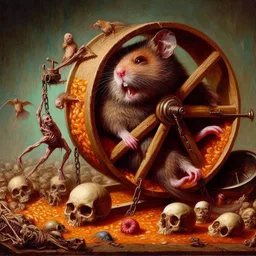 HAMSTER SPINNING IN A SKULL-FILLED NIGHTMARE