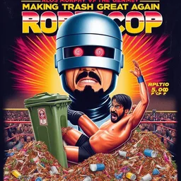 ROBOTIC WARRIORS WRESTLING IN GARBAGE HEAVEN