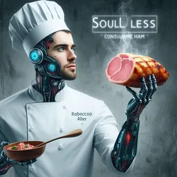 ROBOT CHEF SERVING SOULLESS MEAT