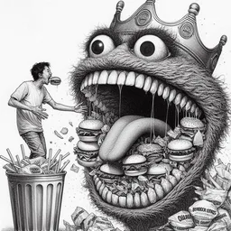 MONSTER GOBBLING HUMANITY'S GUILTY PLEASURES